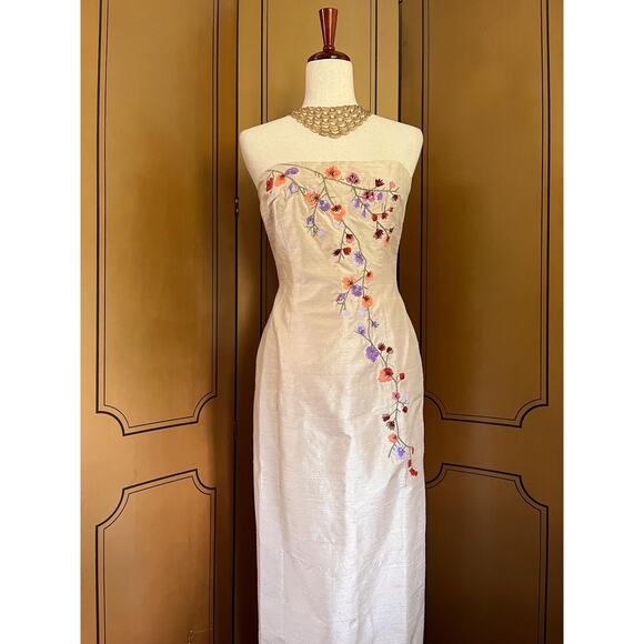 Vintage silk dress with matching bolero, size 10 - Picture 6 of 8